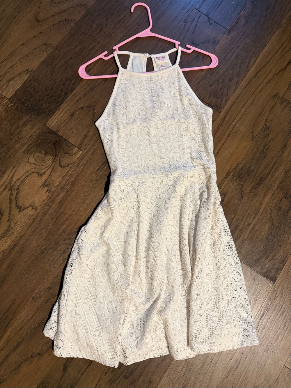 Cream Lace Halter Mini Dress